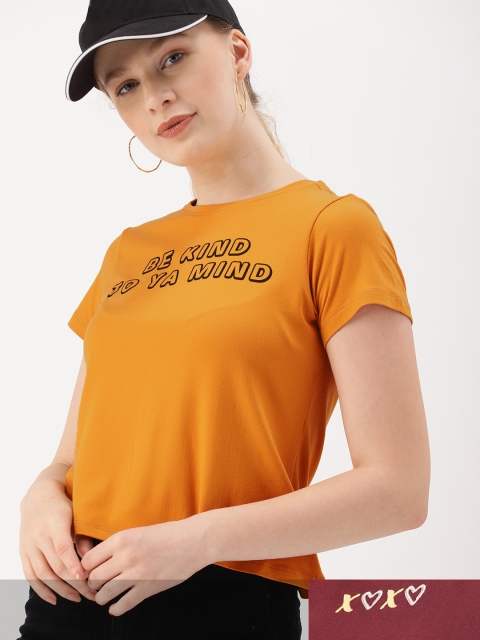 

DressBerry Women Pack of 2 Typography Print T-shirts, Maroon
