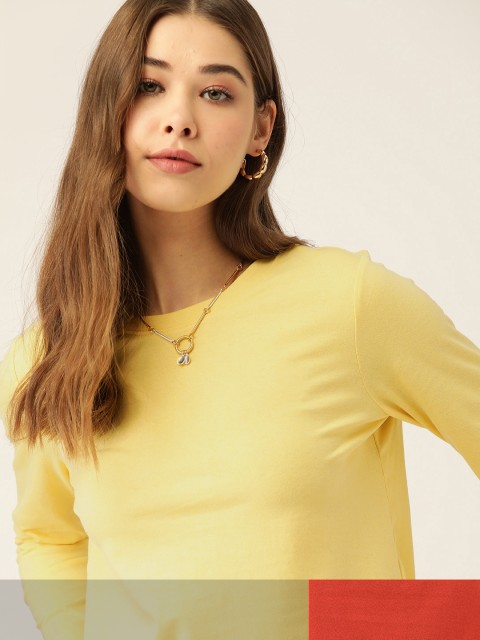 

DressBerry Women Pack of 2 T-shirts, Yellow