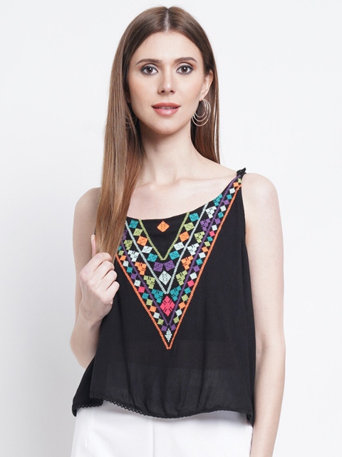 

WESTCLO Black Embellished Top