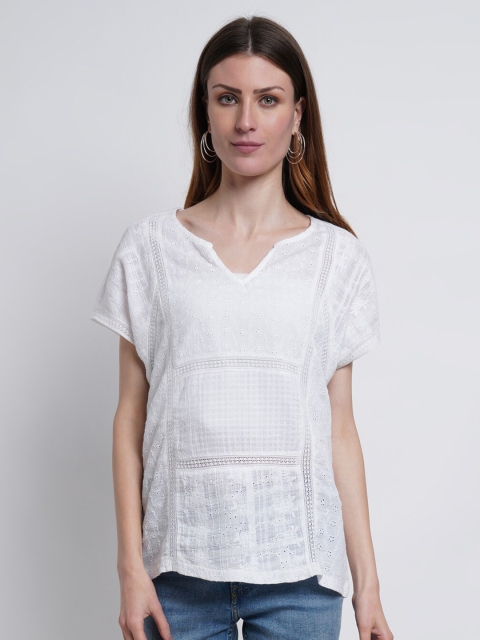 

WESTCLO White Extended Sleeves Top