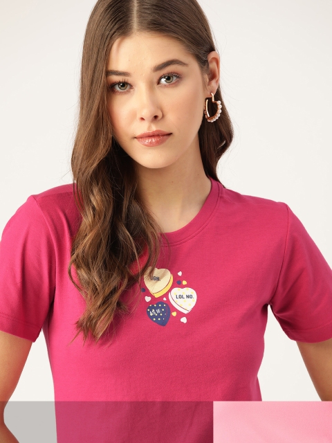 

DressBerry Women Pack of 2 T-shirts, Pink