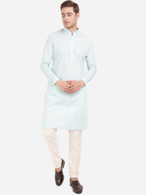 

Modi Kurta Men Blue Chikankari Kurtas