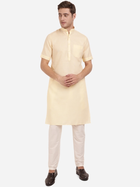 

Modi Kurta Men Yellow Thread Work Kurtas