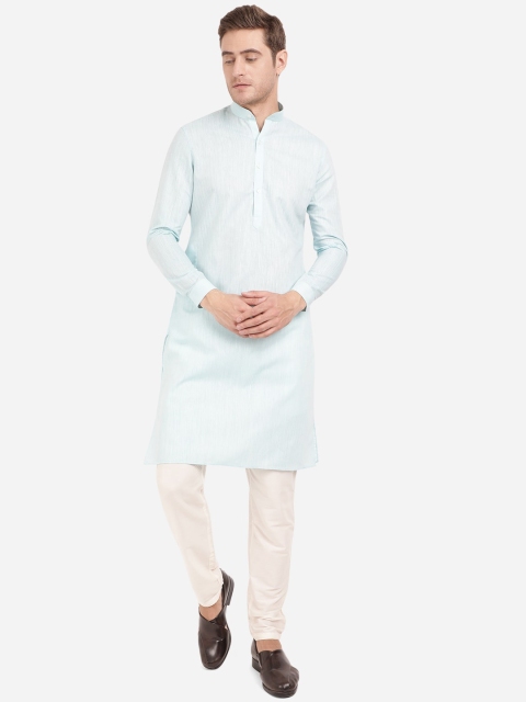 

Modi Kurta Men Solid Light Blue Cotton Regular Fit Kurta