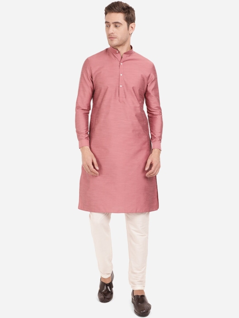

Modi Kurta Men Plus Size Rose Solid Pure Cotton Kurta