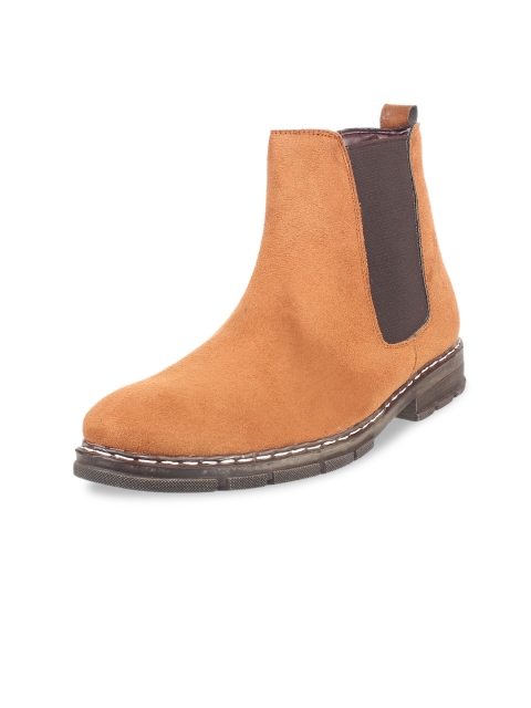 

Vardhra Men Camel Brown Suede Chelsea Boot