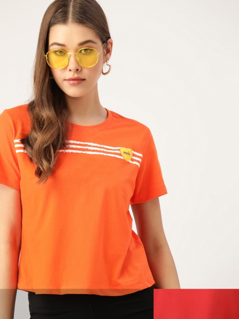 

DressBerry Women Pack of 2 T-shirts, Orange