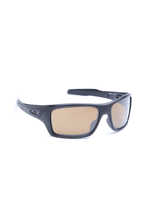 

OAKLEY Men Polarised Mirrored Rectangle Sunglasses 0OO926392634063, Brown