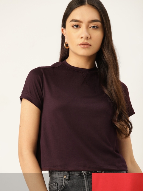 

DressBerry Women Pack of 2 T-shirts, Burgundy