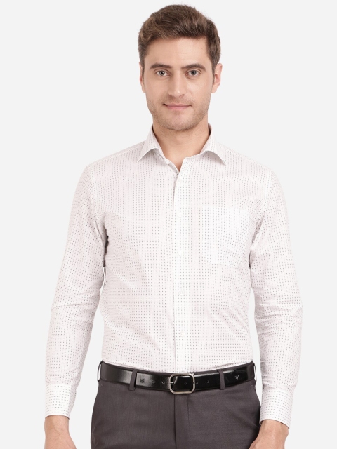 

METAL Men White Slim Fit Printed Cotton Formal Shirt