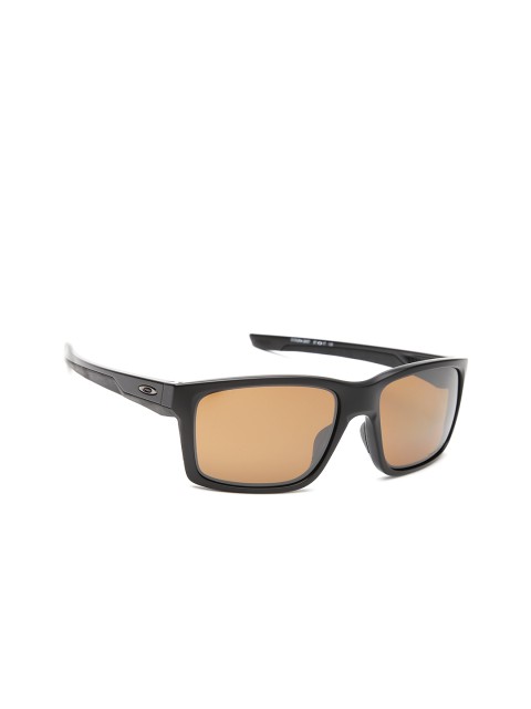 

OAKLEY Men Polarised Mirrored Rectangle Sunglasses 0OO926492642957, Brown
