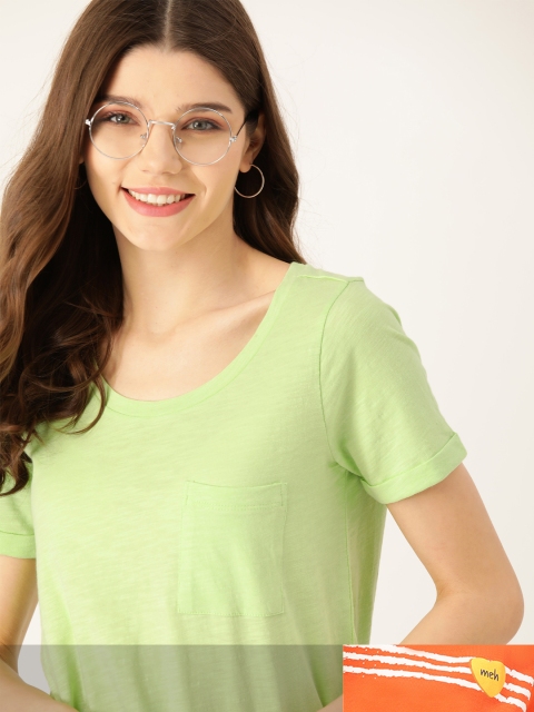 

DressBerry Women Pack of 2 Pure Cotton T-shirts, Green