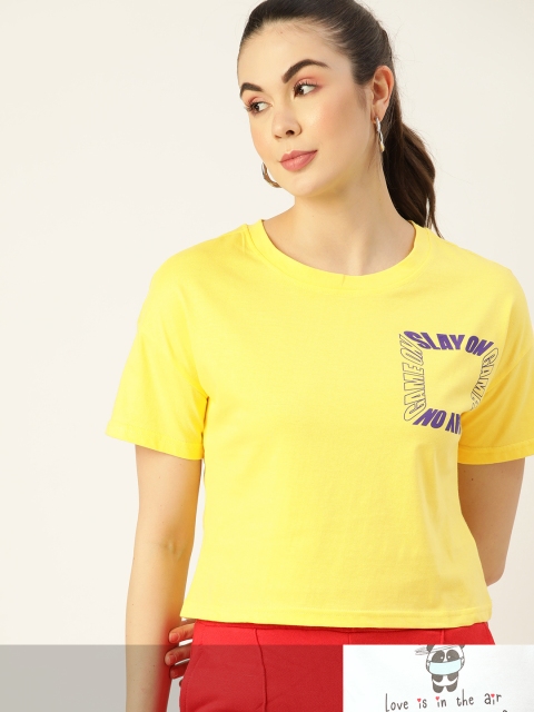 

DressBerry Women Pack of 2 Pure Cotton T-shirts, Yellow