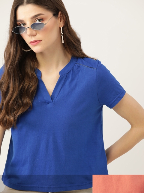

DressBerry Women Pack of 2 Pure Cotton T-shirts, Blue