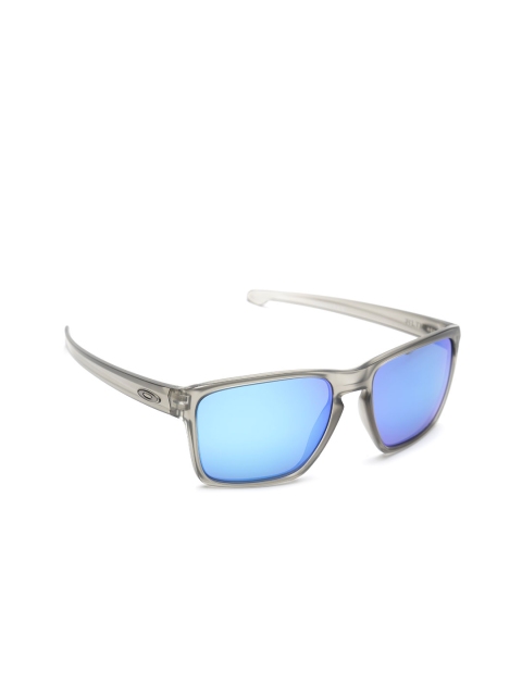 

OAKLEY Men Polarised Mirrored Square Sunglasses 0OO934193410357, Blue