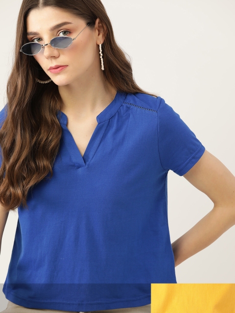 

DressBerry Women Pack of 2 Pure Cotton T-shirts, Blue