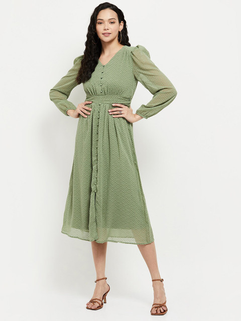 

max Olive Green Midi Dress