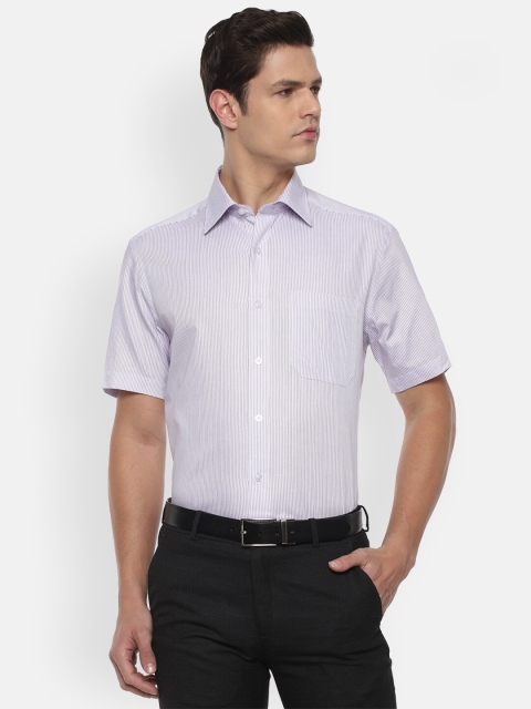 

Louis Philippe Men Purple Striped Formal Shirt