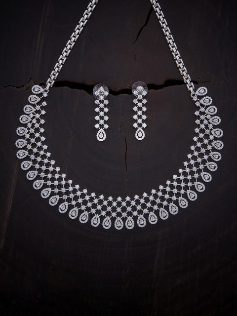 

Kushal's Fashion Jewellery White Rhodium-Plated Necklace
