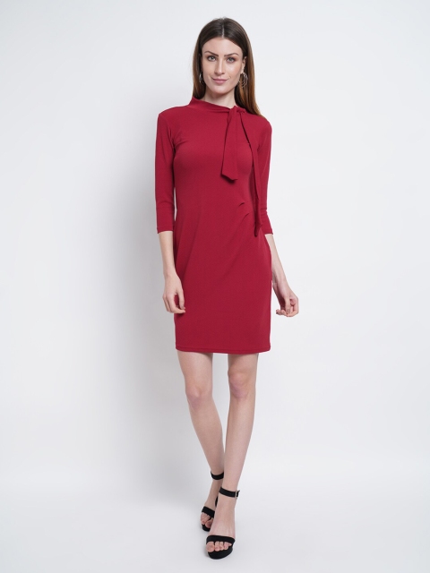 

WESTCLO Maroon Sheath Dress