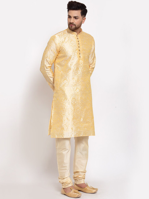 

MOHANLAL SONS Men Yellow Kurta with Churidar