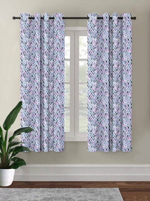 

HOUZZCODE Blue Black Out Window Curtain