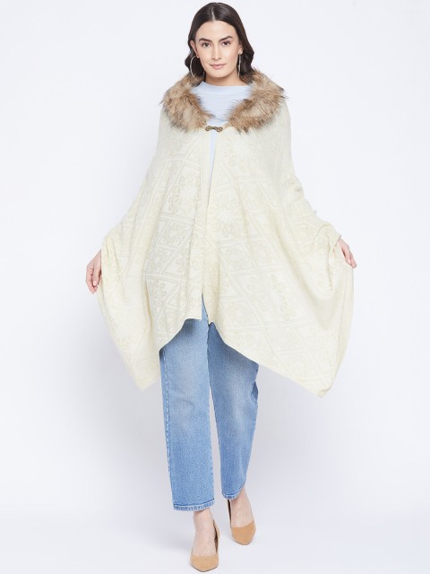 

Rosso Milano Women White & Brown Printed Shawl