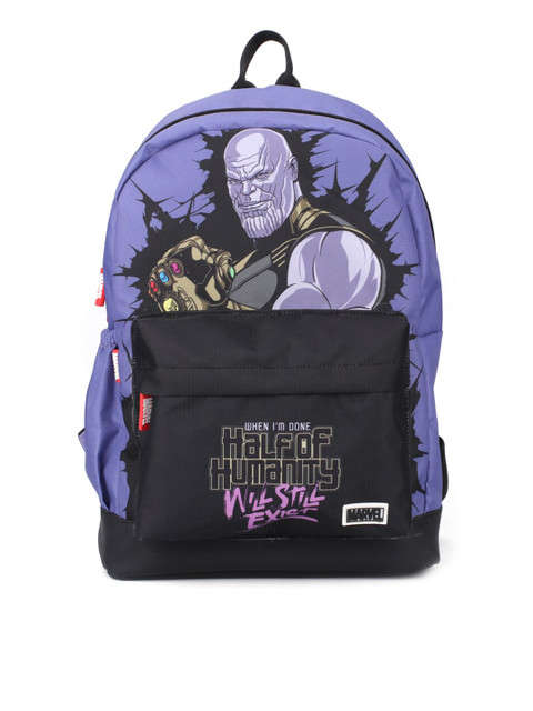 

Marvel Unisex Kids Purple & Black Avengers Graphic Printed Backpack