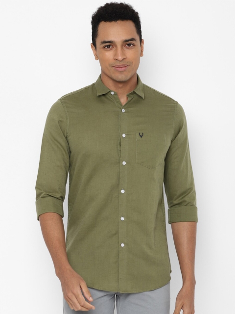 

Allen Solly Men Olive Green Slim Fit Casual Shirt