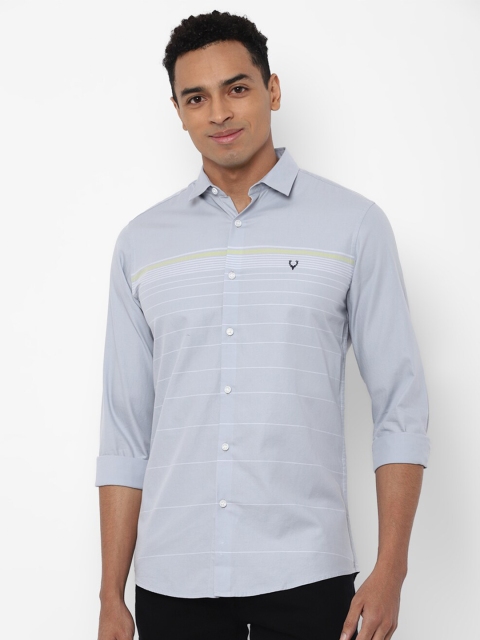 

Allen Solly Men Blue Slim Fit Horizontal Stripes Striped Casual Shirt