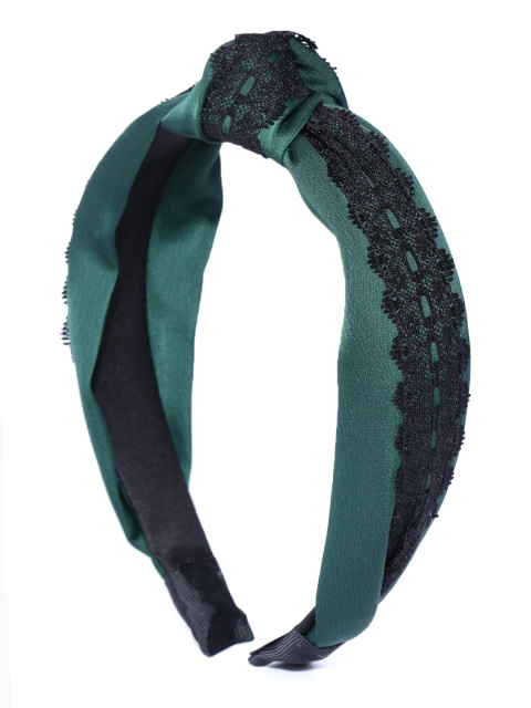 

Bellofox Women Green & Black Lace Knot Hairband