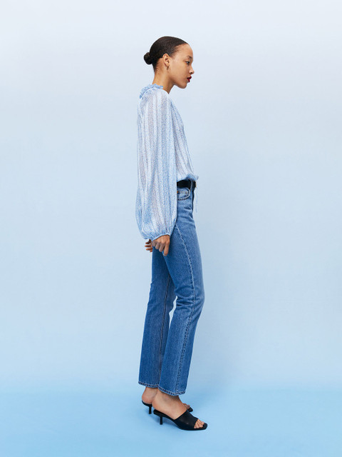 

H&M Women Tie-Detail Blouse, Blue