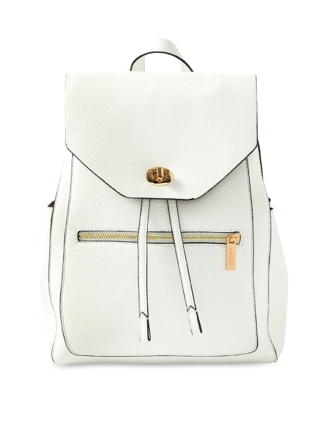 

Accessorize Women White PU Backpack