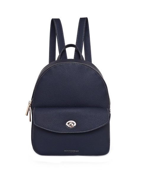 

Accessorize Women Navy Blue Textured PU Backpack