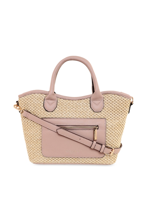 

Accessorize Nude-Coloured Textured PU Structured Handheld Bag with Cut Work
