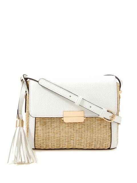 

Accessorize White PU Structured Sling Bag with Tasselled