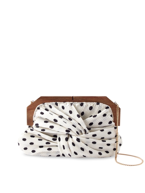 

Accessorize White & Black Textured Structured Sling Bag