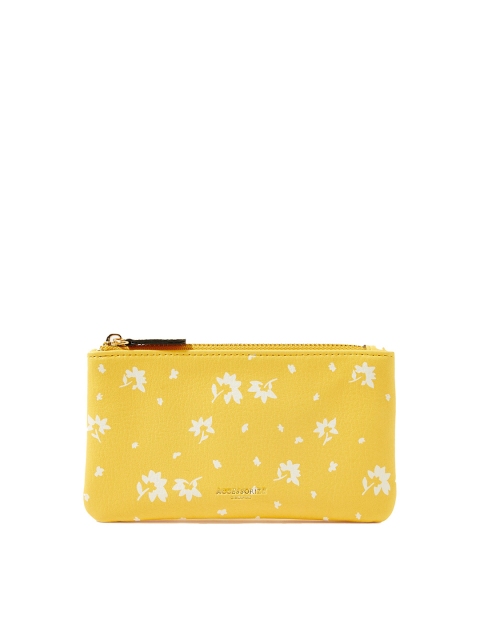 

Accessorize Women Yellow & White Floral Printed PU Money Clip