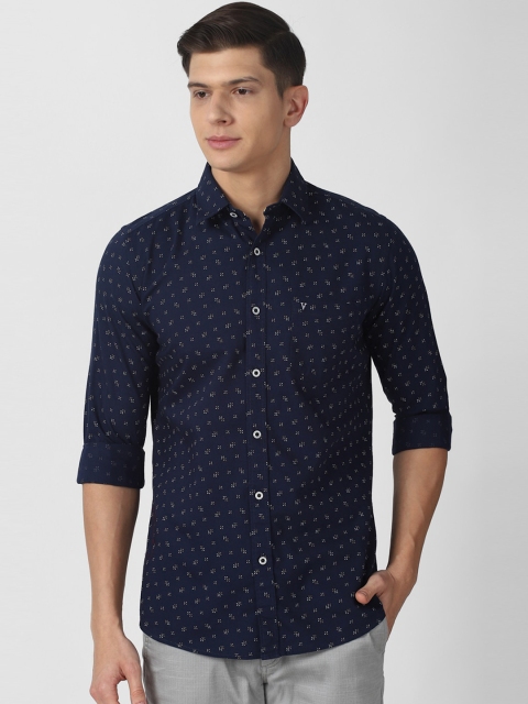 

Van Heusen Sport Men Cotton Navy Blue Slim Fit Printed Casual Shirt
