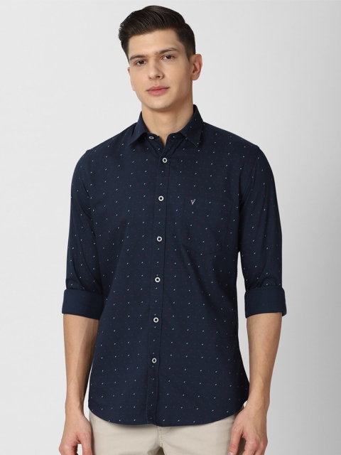 

Van Heusen Sport Men Navy Blue Slim Fit Printed Casual Shirt