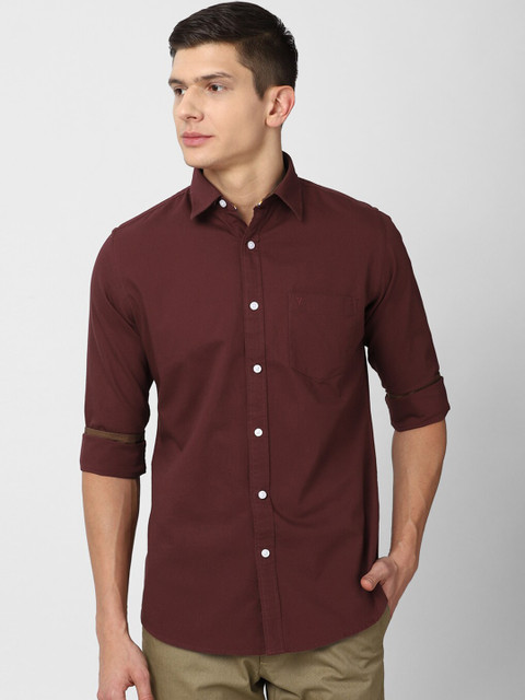 

Van Heusen Sport Men Maroon Solid Slim Fit Cotton Casual Shirt