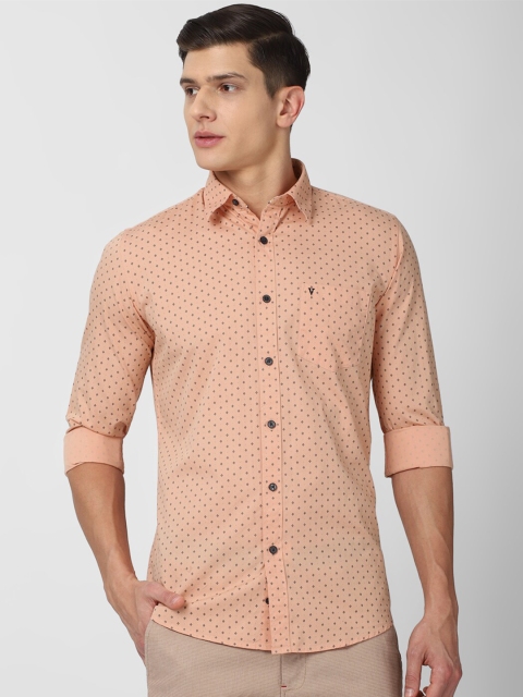 

Van Heusen Sport Men Peach-Coloured Slim Fit Printed Casual Shirt