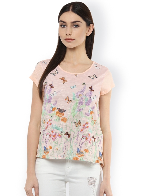 

Honey by Pantaloons Peach Printed Top