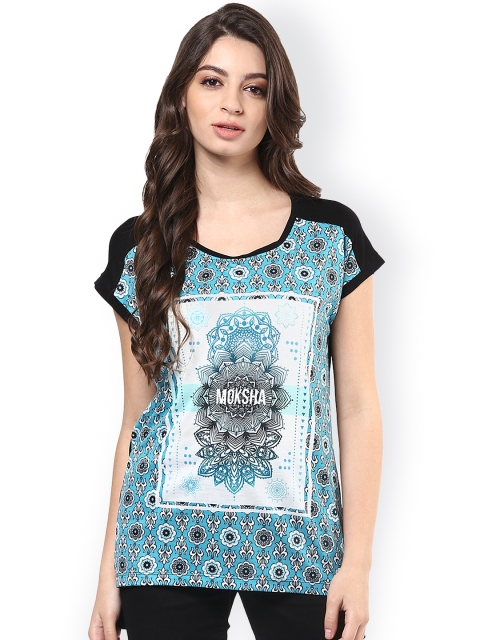 

Ajile by Pantaloons Women Blue Printed T-shirt