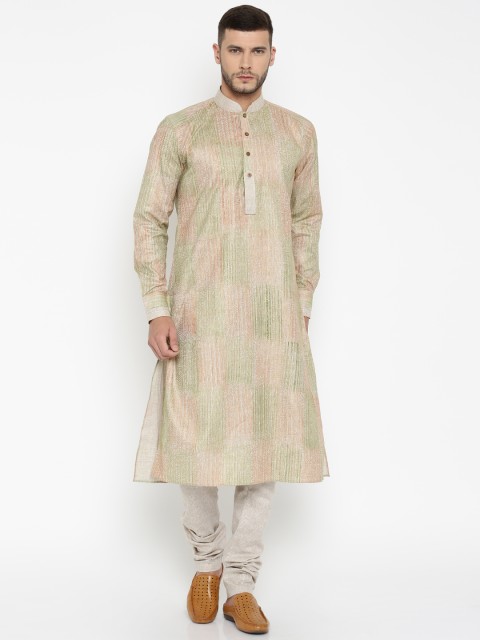 

TOZZI Beige & Green Kurta Pyjama