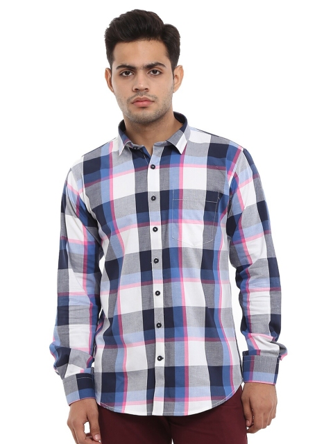 

V-Mart Men Blue Standard Checked Casual Shirt