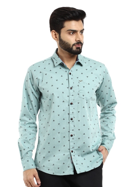 

V-Mart Men Green Standard Slim Fit Printed Casual Shirt