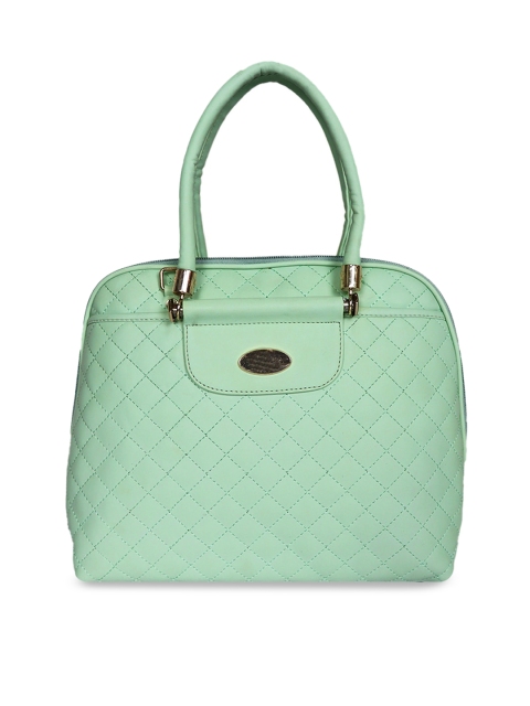 

LELYS Green PU Shopper Handheld Bag with Quilted