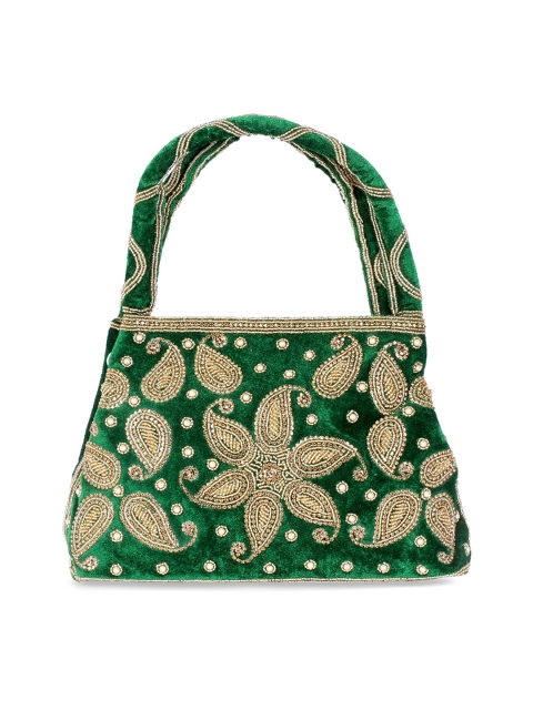 

LELYS Green Embellished Oversized Shopper Handheld Bag