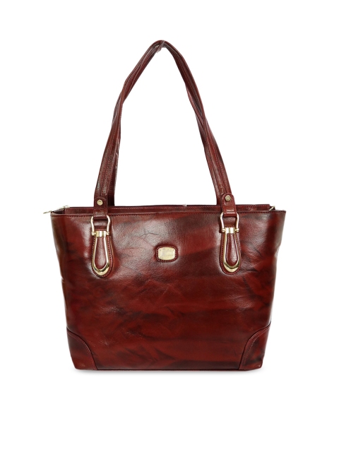 

LELYS Red Leather Structured Shoulder Bag